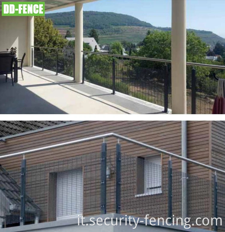 Nuovo sistema di ringhiera per pannello a maglie di filo saldato 358 recinzione anti -arrampicata decorativa per piscina per giardini di appartamenti in cortile della villa